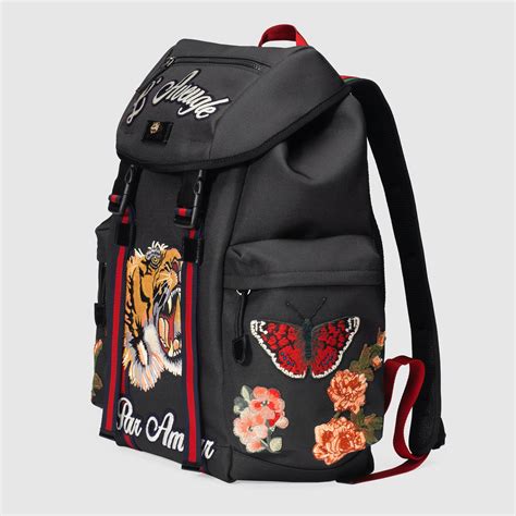 gucci embroidered backpack